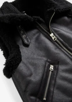 bonprix Nachhaltigere Materialien|Jacken & Mäntel^Lederimitat-Weste schwarz