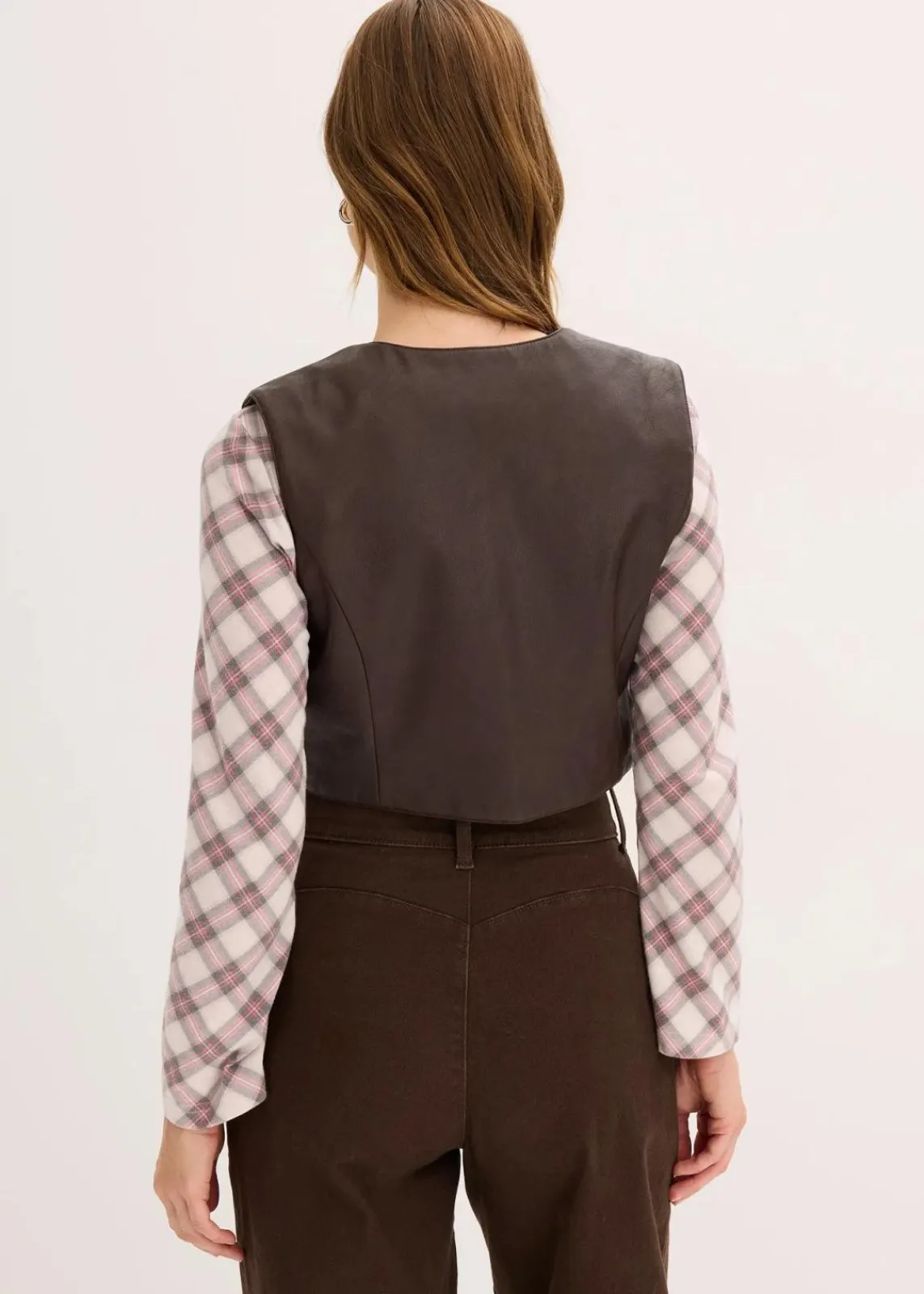 bonprix Jacken & Mäntel^Lederimitat-Weste im Used-Look dunkelbraun