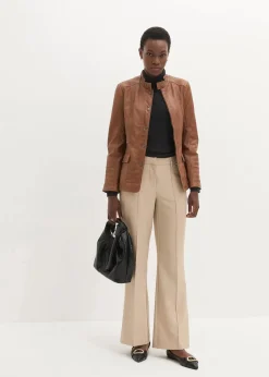 bonprix Premium|Nachhaltigere Materialien^Lederjacke aus Lammnappa cognac
