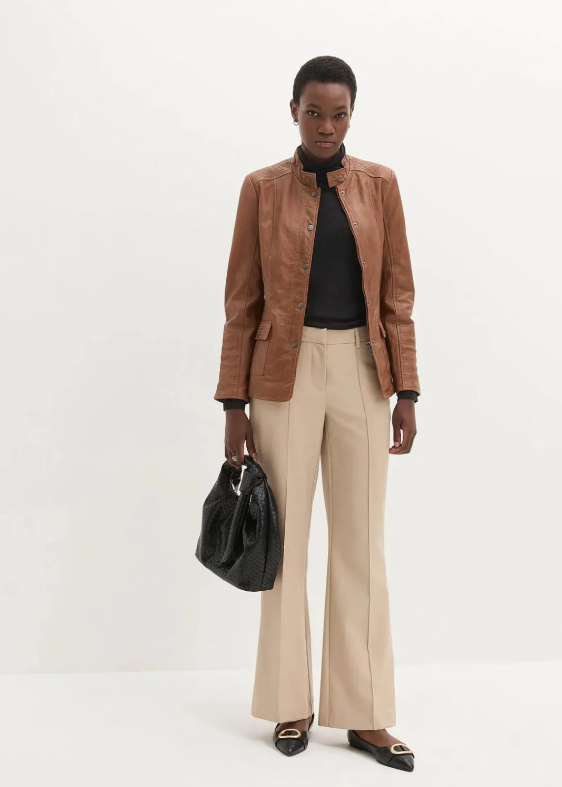 bonprix Premium|Nachhaltigere Materialien^Lederjacke aus Lammnappa cognac