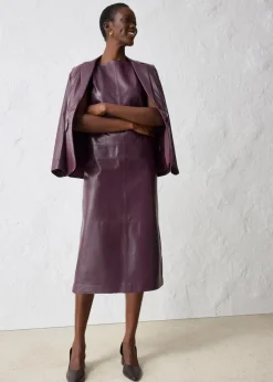 bonprix Kleider|Bekleidung·Pullover & Strickjacken^Lederkleid aus Lammnappa weinrot