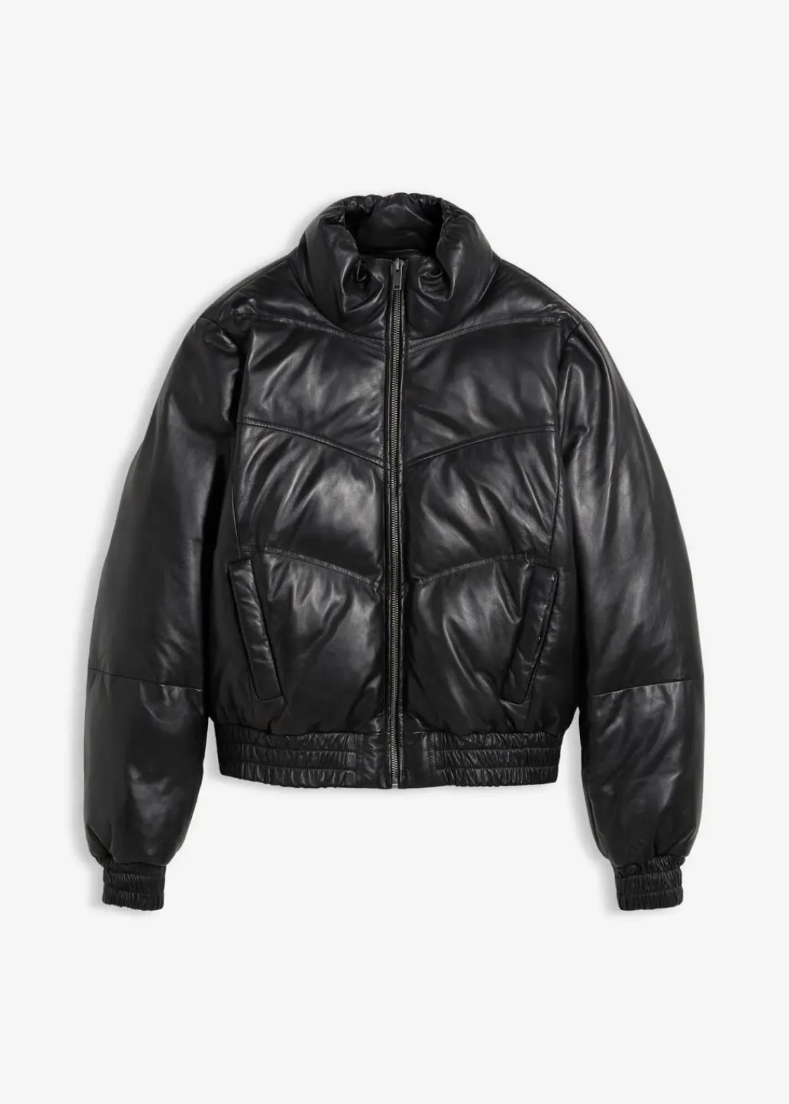 bonprix Bekleidung·Hosen|Premium^Leder-Steppjacke aus Lammnappa schwarz