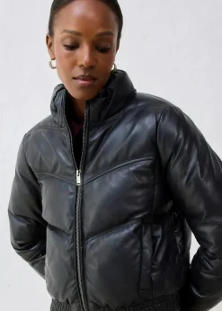 bonprix Bekleidung·Hosen|Premium^Leder-Steppjacke aus Lammnappa schwarz