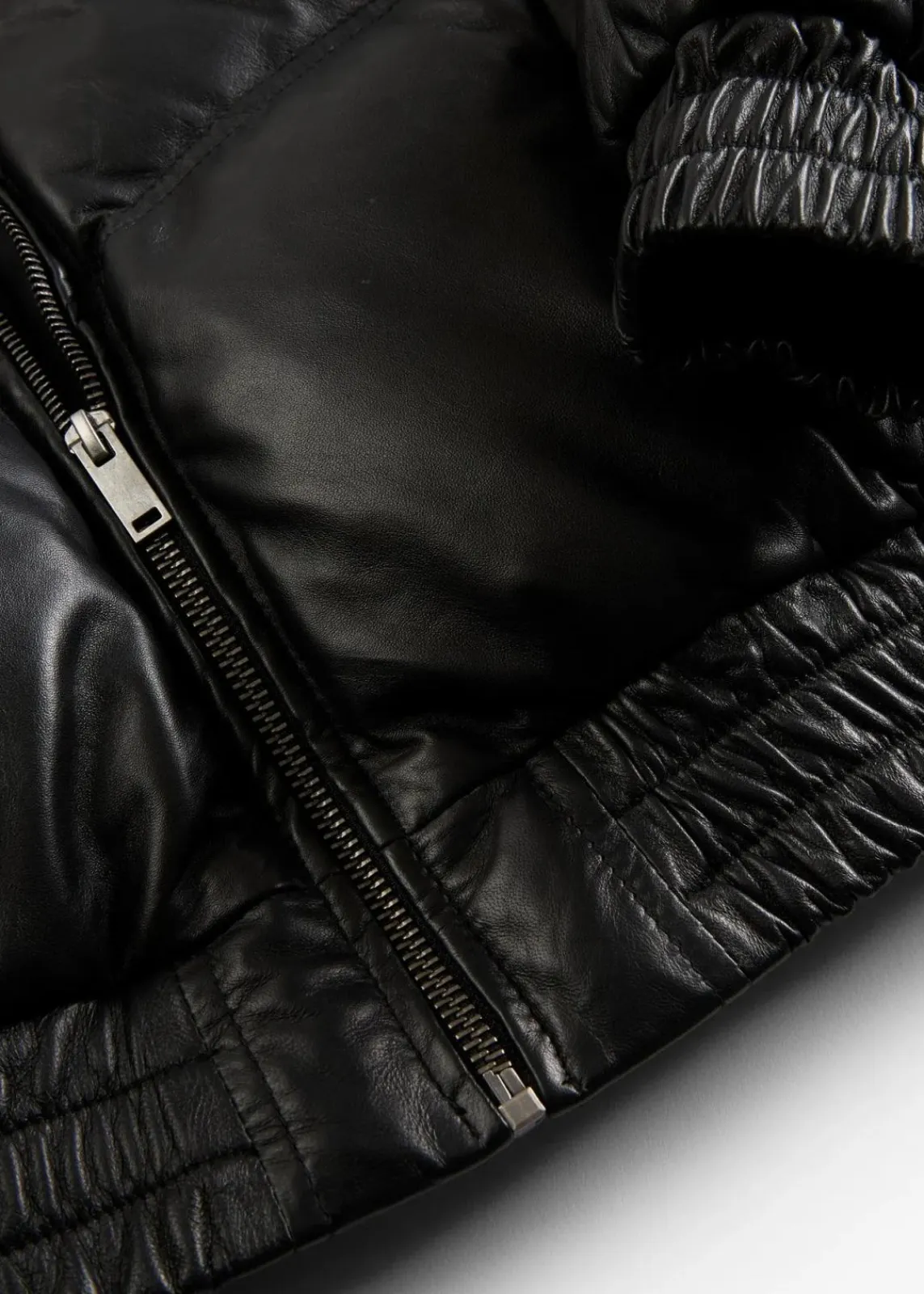 bonprix Bekleidung·Hosen|Premium^Leder-Steppjacke aus Lammnappa schwarz