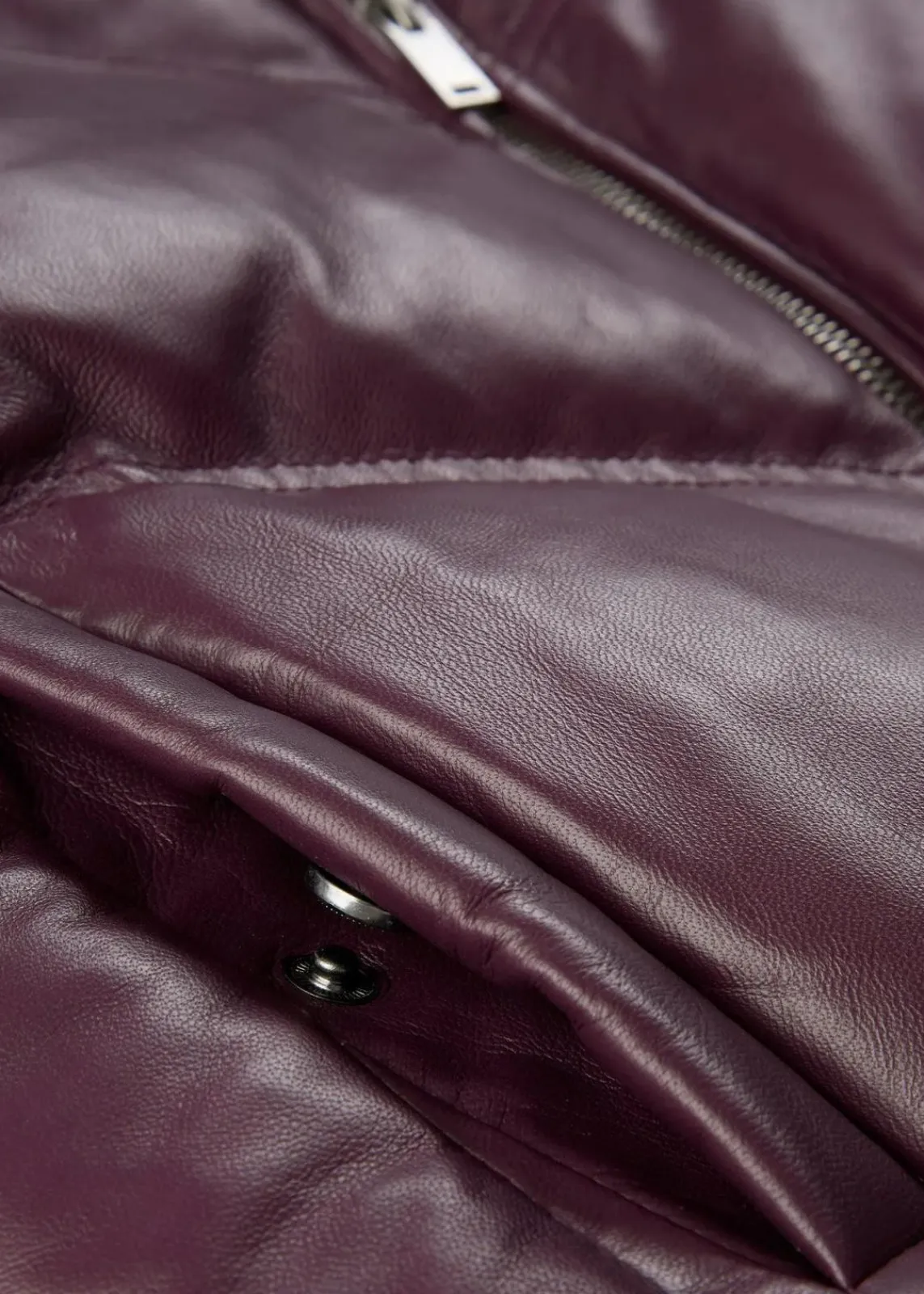 bonprix Jacken & Mäntel|Premium^Leder-Steppjacke aus Lammnappa weinrot