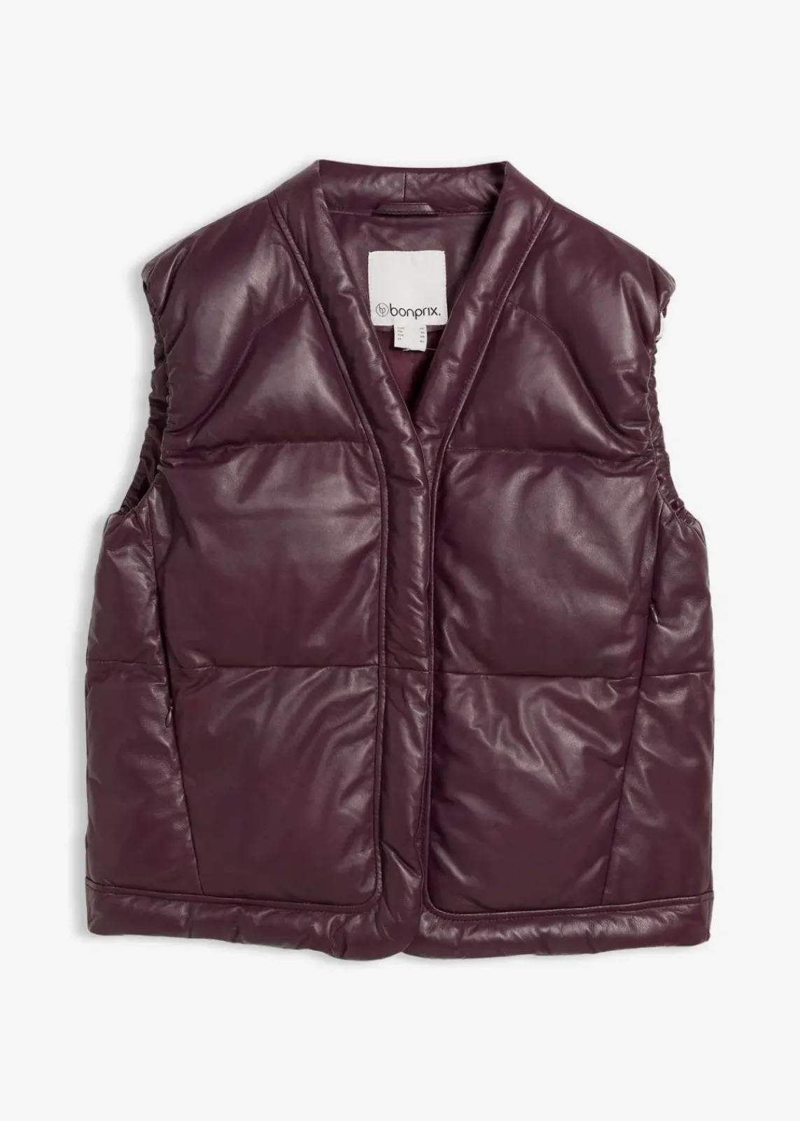 bonprix Bekleidung·Hosen|Jacken & Mäntel^Leder-Steppweste aus Lammnappa weinrot