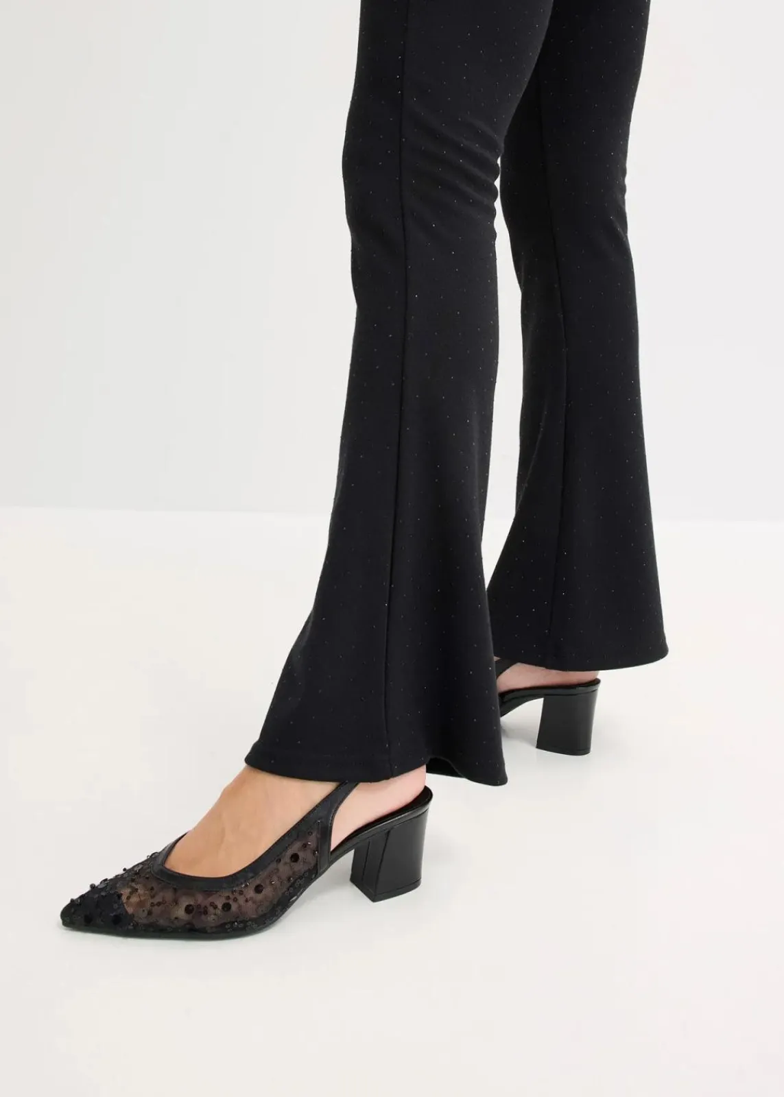 bonprix Bekleidung·Kleider|Nachhaltigere Materialien^Leggings aus bequemen Punto di Roma schwarz