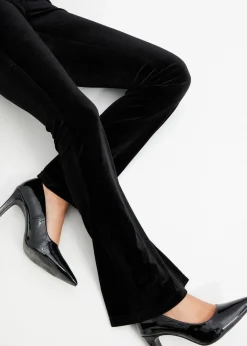 bonprix Hosen^Leggings aus softem Samt schwarz