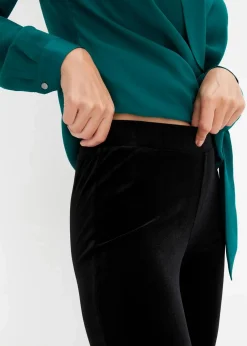 bonprix Hosen^Leggings aus softem Samt schwarz