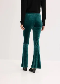 bonprix Hosen^Leggings aus softem Samt tiefgrün