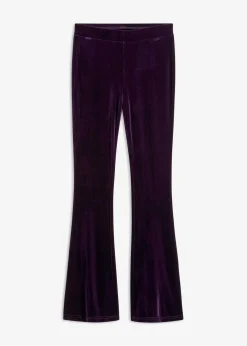 bonprix Hosen^Leggings aus softem Samt dunkellila