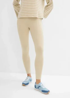 bonprix Basics|Bekleidung·Kleider^Leggings (2er-Pack) rauchkhaki/saharabeige
