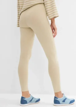 bonprix Basics|Bekleidung·Kleider^Leggings (2er-Pack) rauchkhaki/saharabeige