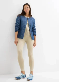bonprix Basics|Bekleidung·Kleider^Leggings (2er-Pack) rauchkhaki/saharabeige