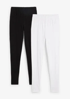 bonprix Basics|Bekleidung·Kleider^Leggings (2er-Pack) weiß + schwarz