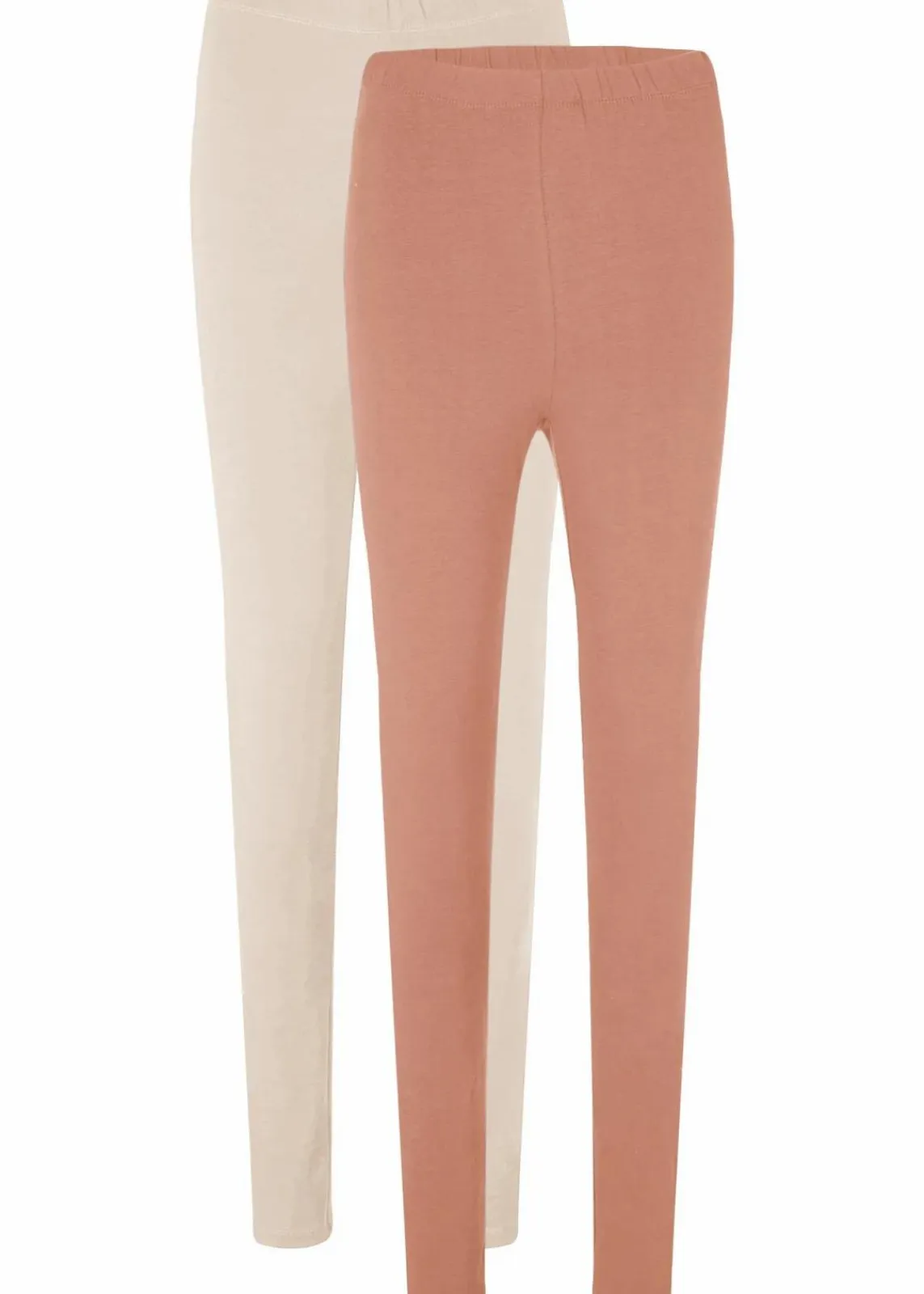 bonprix Hosen|Basics^Leggings (2er-Pack) schokosorbet+kieselbeige