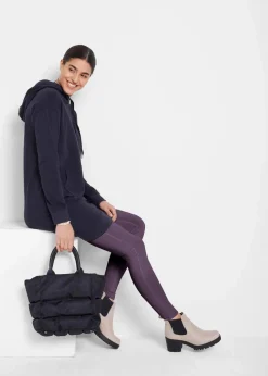 bonprix Hosen|Basics^Leggings (2er-Pack) dunkelblau+pflaume