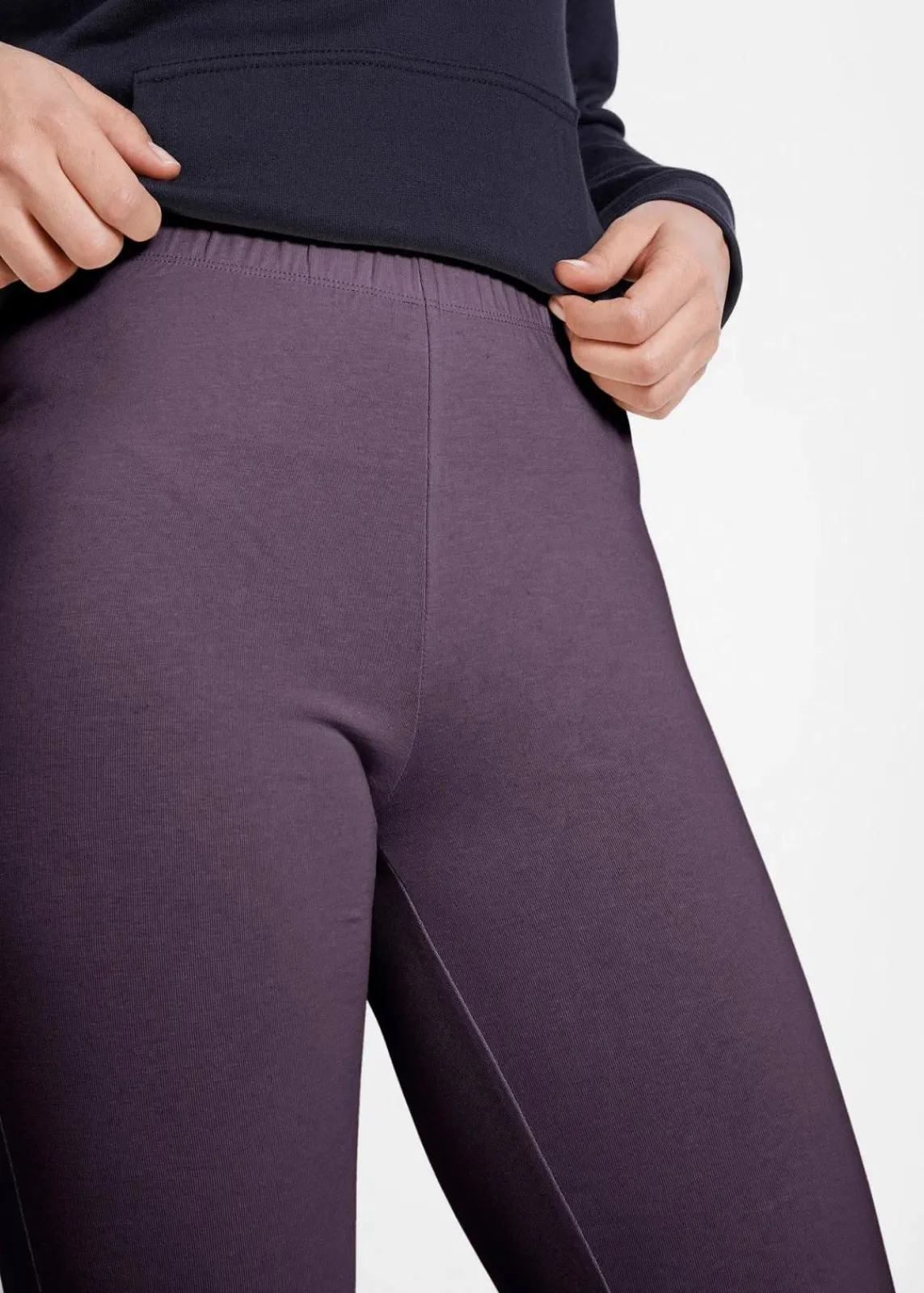 bonprix Hosen|Basics^Leggings (2er-Pack) dunkelblau+pflaume