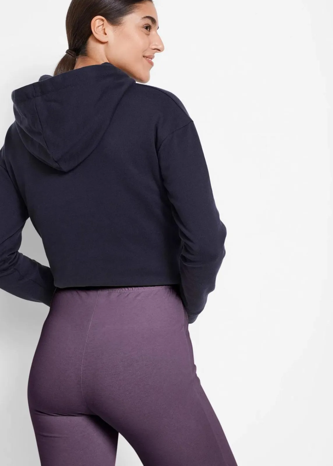 bonprix Hosen|Basics^Leggings (2er-Pack) dunkelblau+pflaume