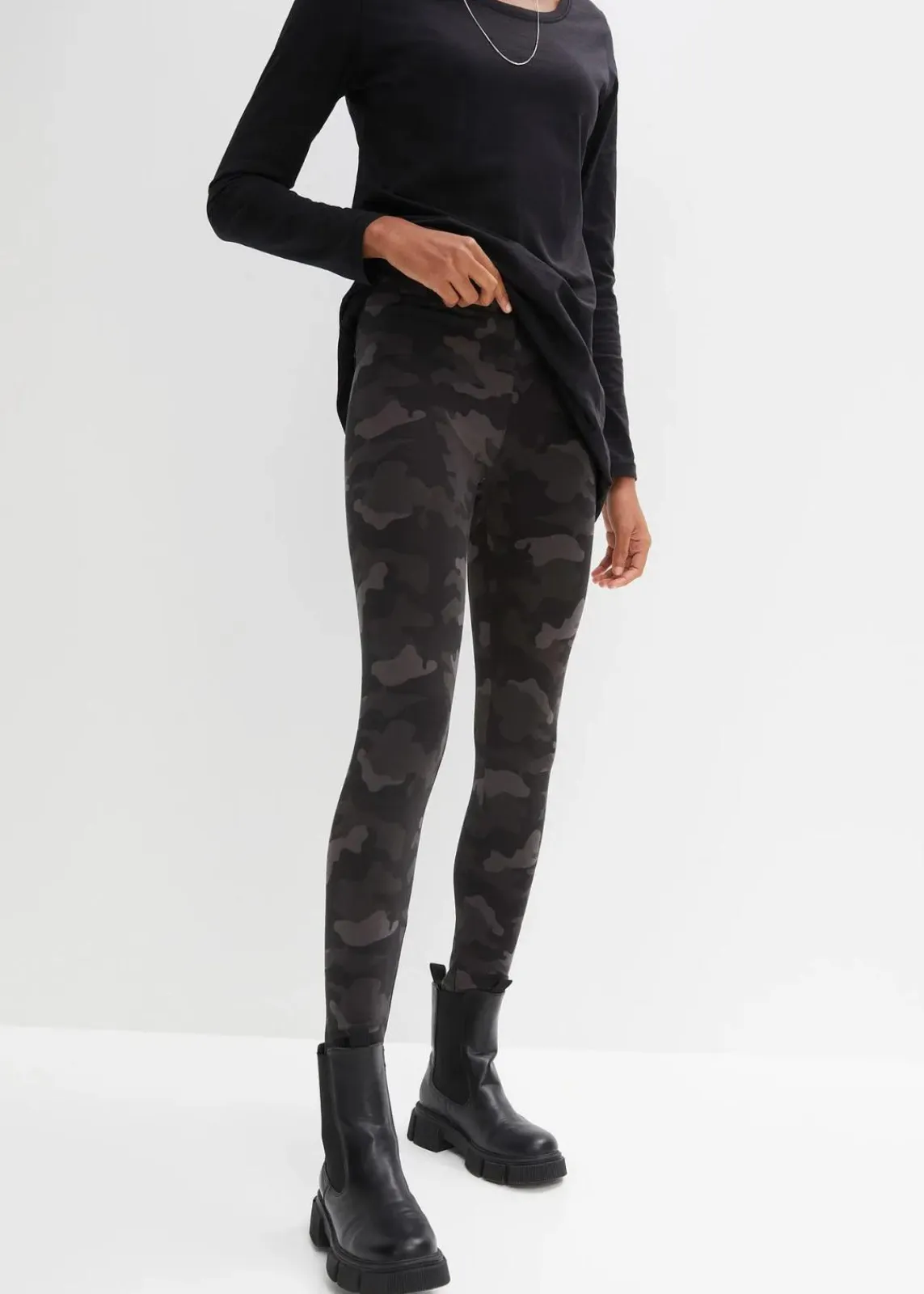 bonprix Bekleidung·Kleider|Hosen^Leggings (2er-Pack) schwarz camouflage + schwarz