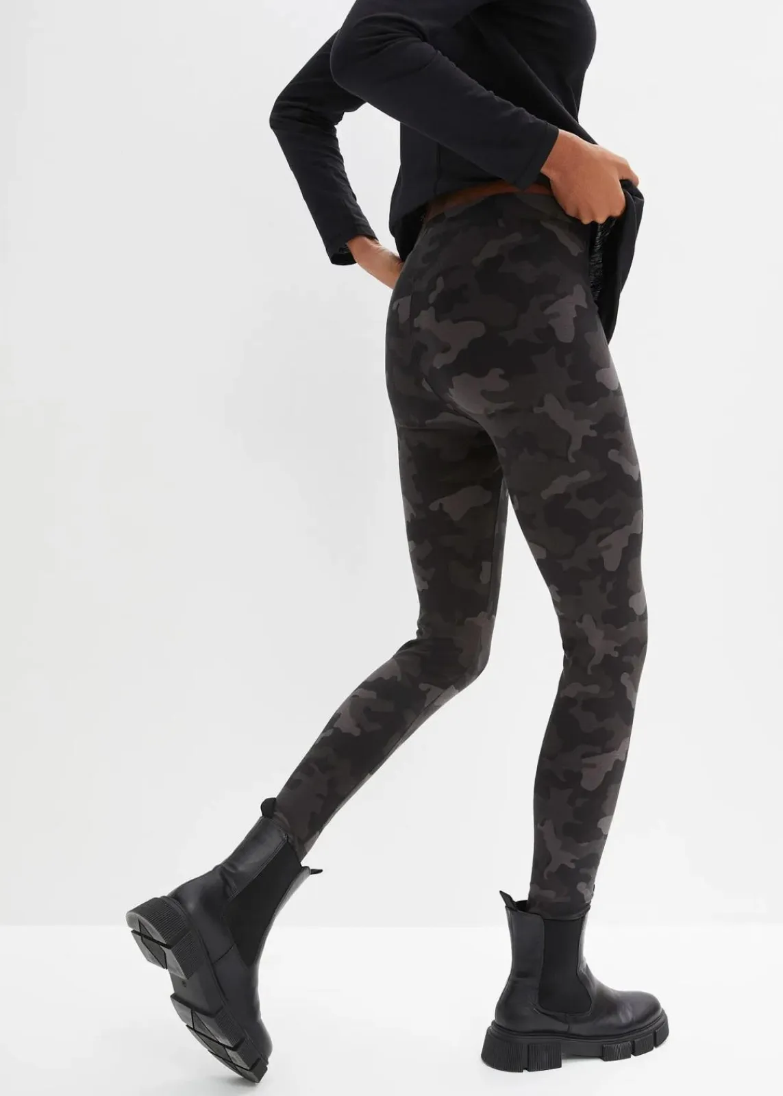 bonprix Bekleidung·Kleider|Hosen^Leggings (2er-Pack) schwarz camouflage + schwarz