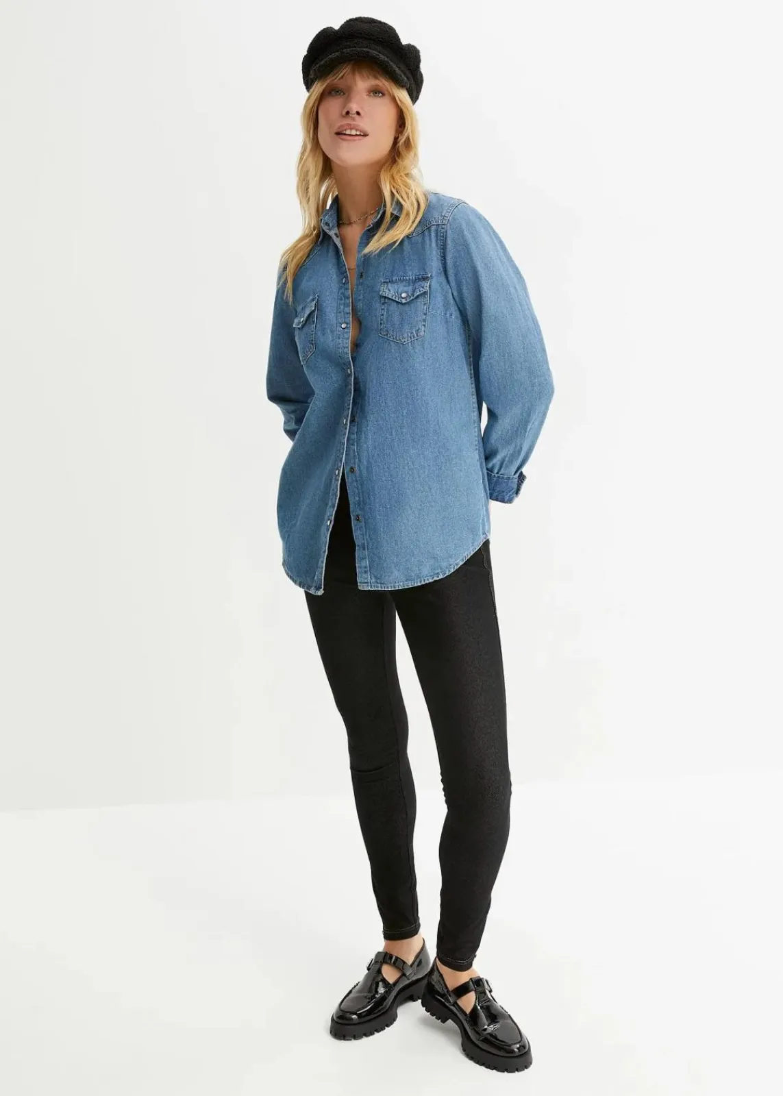 bonprix Bekleidung·Kleider|Hosen^Leggings in Jeansoptik black stone