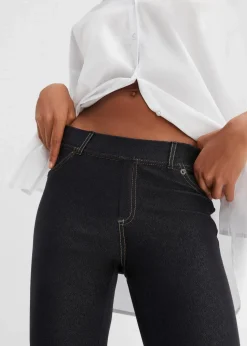 bonprix Hosen|Bekleidung·Kleider^Leggings in Jeansoptik schwarz denim