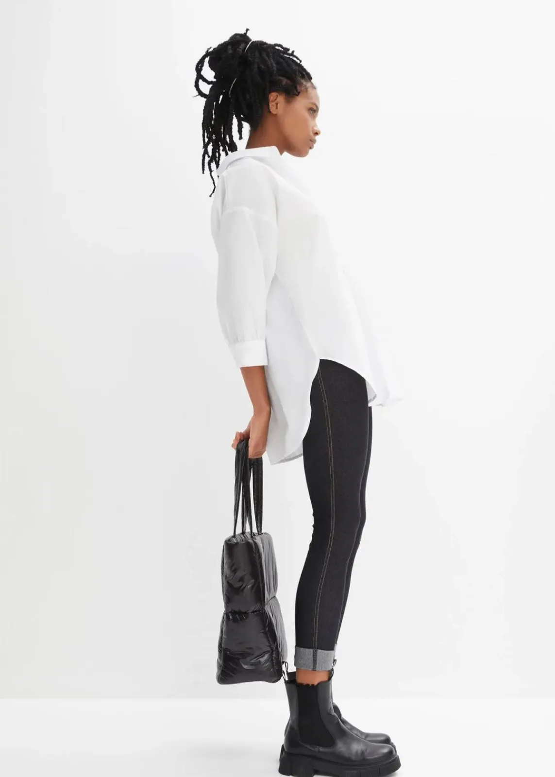 bonprix Hosen|Bekleidung·Kleider^Leggings in Jeansoptik schwarz denim