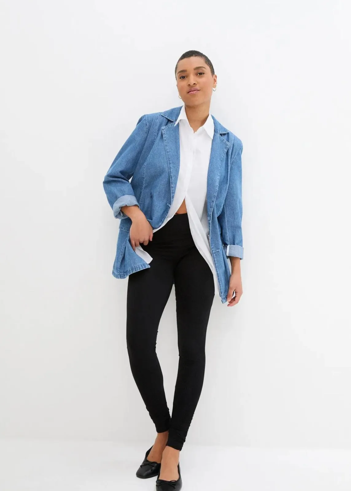 bonprix Bekleidung·Kleider|Hosen^Leggings mit breitem Bequembund schwarz