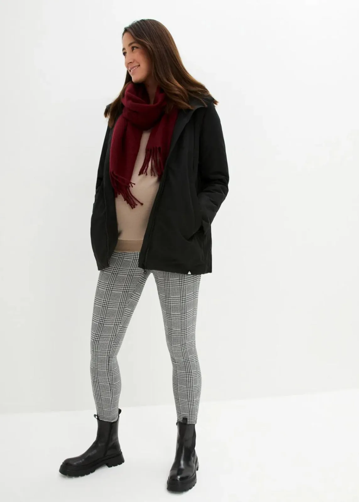 bonprix Bekleidung·Blazer|Umstandsmode^Leicht wattierte 3-in-1 Umstandsfunktionsjacke mit Trageeinsatz schwarz