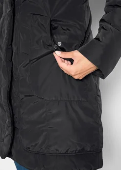 bonprix Bekleidung·Hosen|Jacken & Mäntel^leicht wattierter Kurzmantel mit Kapuze schwarz