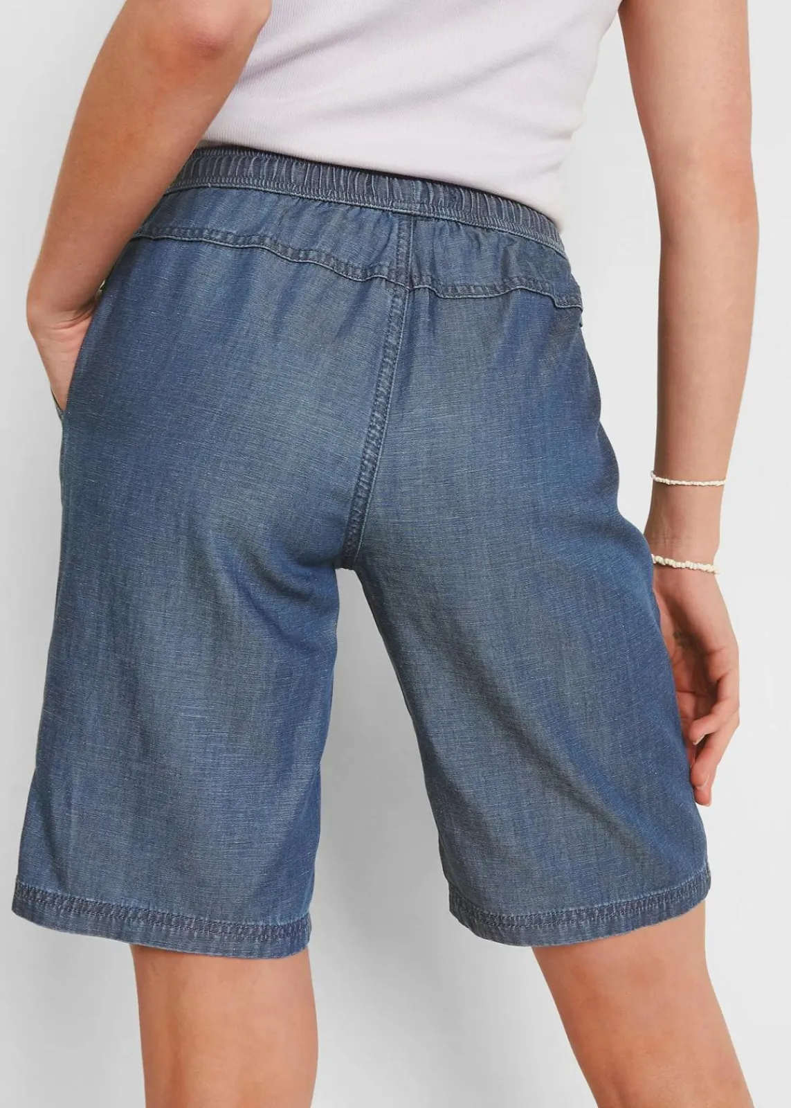 bonprix Bekleidung·Outdoorbekleidung|Shorts^Leichte Denim-Hose mit Leinen blau denim