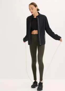 bonprix Bekleidung·Sweat|Bekleidung·Hosen^Leichte Funktionsjacke mit reflektierenden Details schwarz