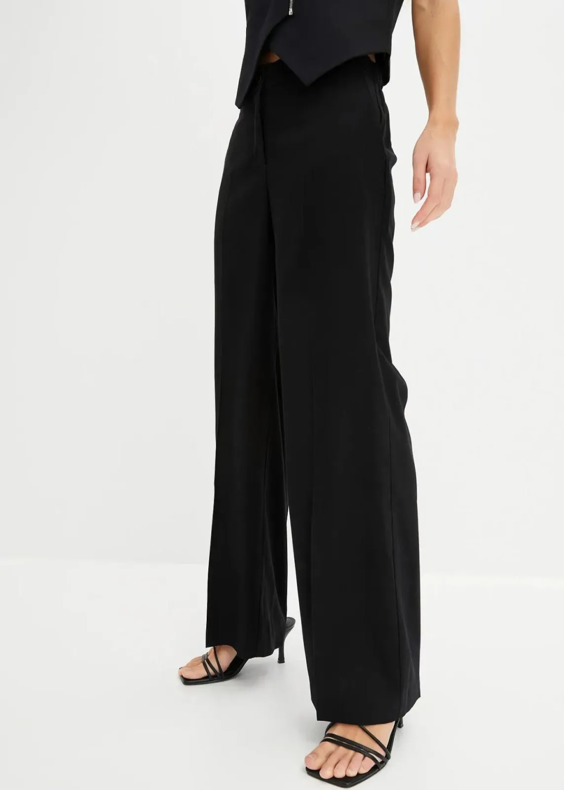 bonprix Bekleidung·Kleider|Hosen^Leichte Marlenehose mit Viskose schwarz