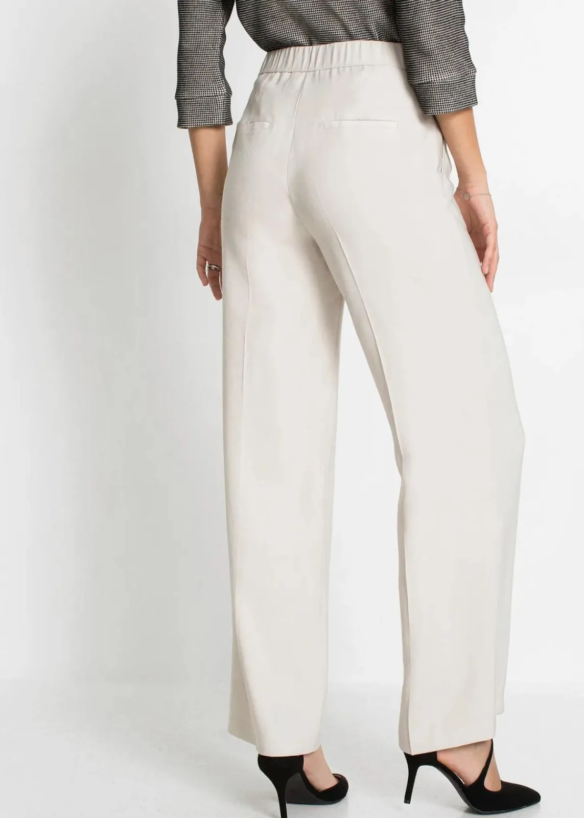 bonprix Hosen|Bekleidung·Kleider^Leichte Marlenehose mit Viskose hellbeige