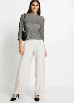 bonprix Hosen|Bekleidung·Kleider^Leichte Marlenehose mit Viskose hellbeige