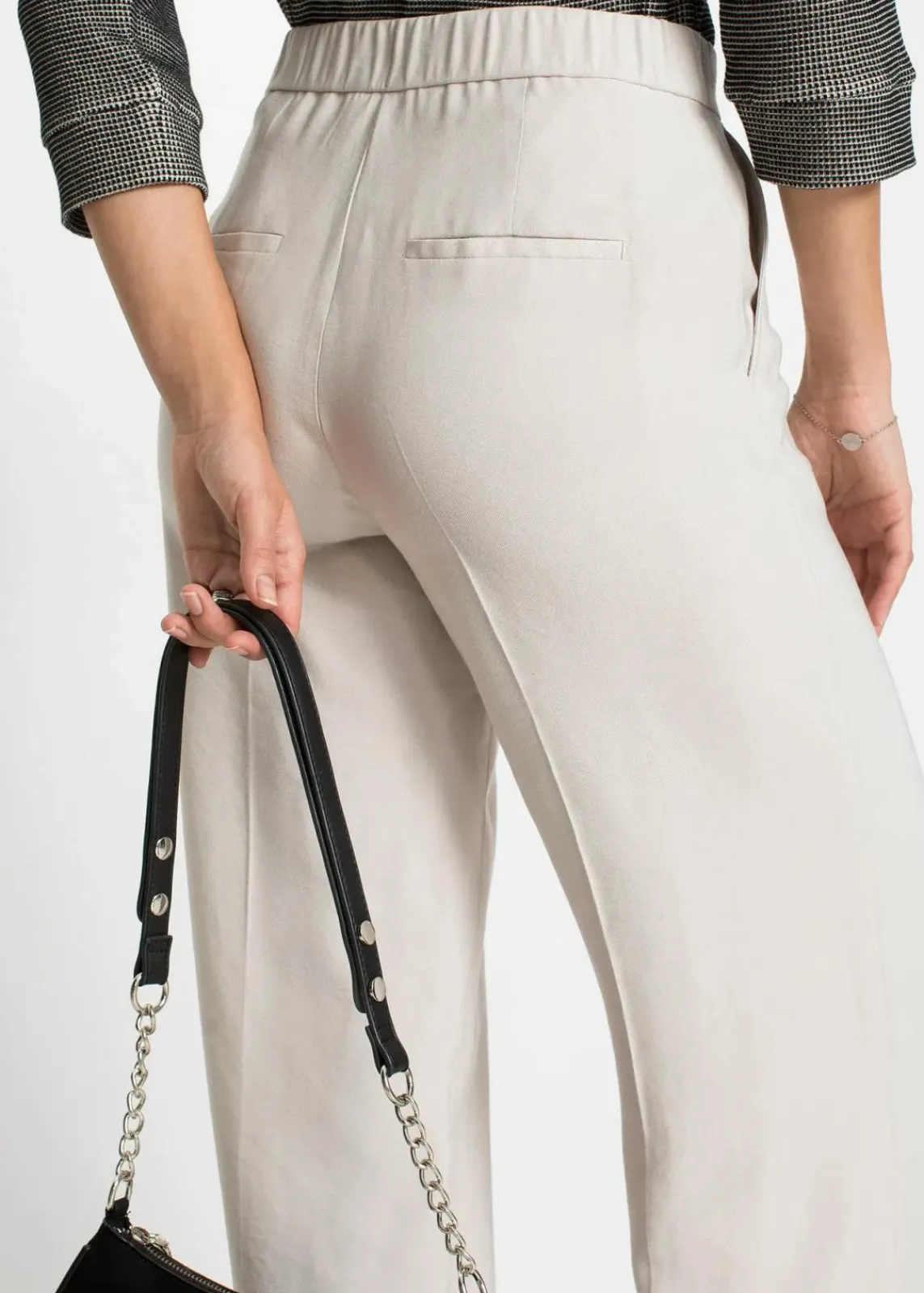 bonprix Hosen|Bekleidung·Kleider^Leichte Marlenehose mit Viskose hellbeige