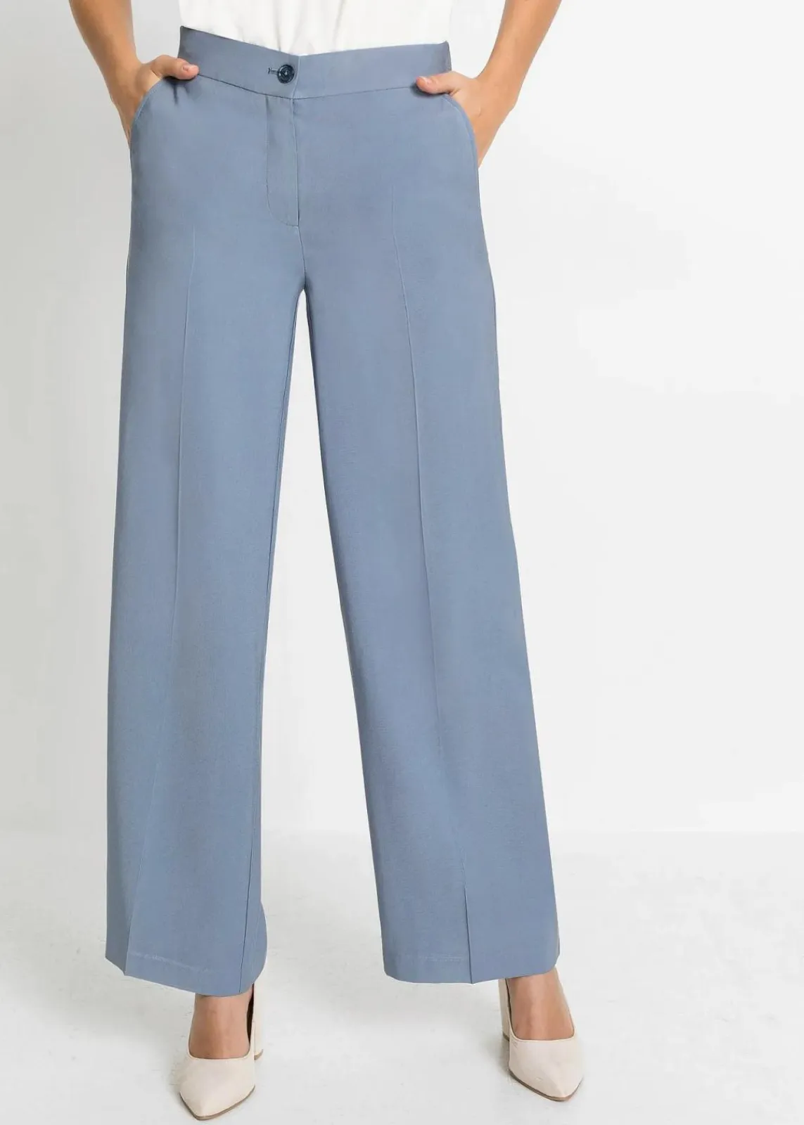 bonprix Hosen|Bekleidung·Kleider^Leichte Marlenehose mit Viskose rauchblau