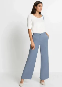 bonprix Hosen|Bekleidung·Kleider^Leichte Marlenehose mit Viskose rauchblau