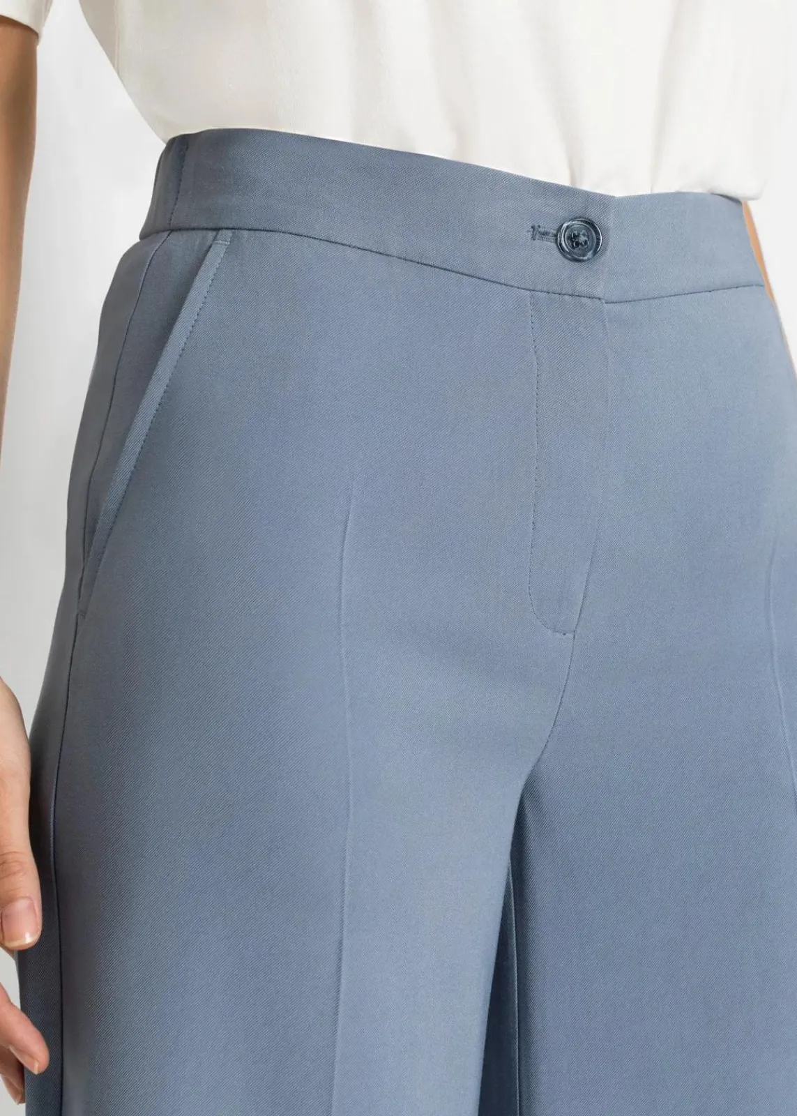 bonprix Hosen|Bekleidung·Kleider^Leichte Marlenehose mit Viskose rauchblau