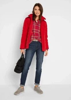 bonprix Jacken & Mäntel|Bekleidung·Hosen^Leichte Steppjacke mit abnehmbarer Kapuze tiefrot