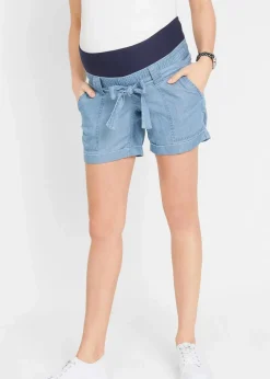 bonprix Bekleidung·Blazer|Umstandsmode^Leichte Umstandshorts mit Lyocell und Leinen hellblau denim