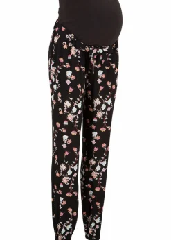 bonprix Umstandsmode^Leichte Umstandshose aus Viskose, Loose Fit schwarz bedruckt