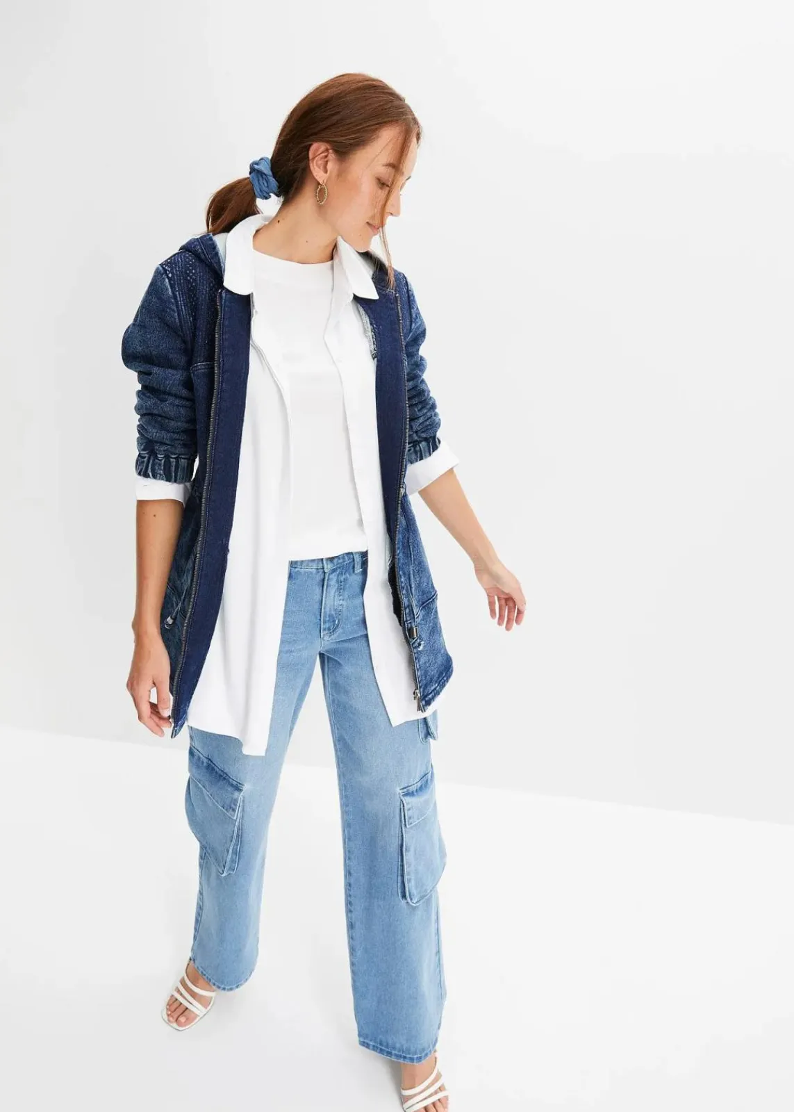 bonprix Jacken & Mäntel^leichter Jeansparka dunkelblau denim washed