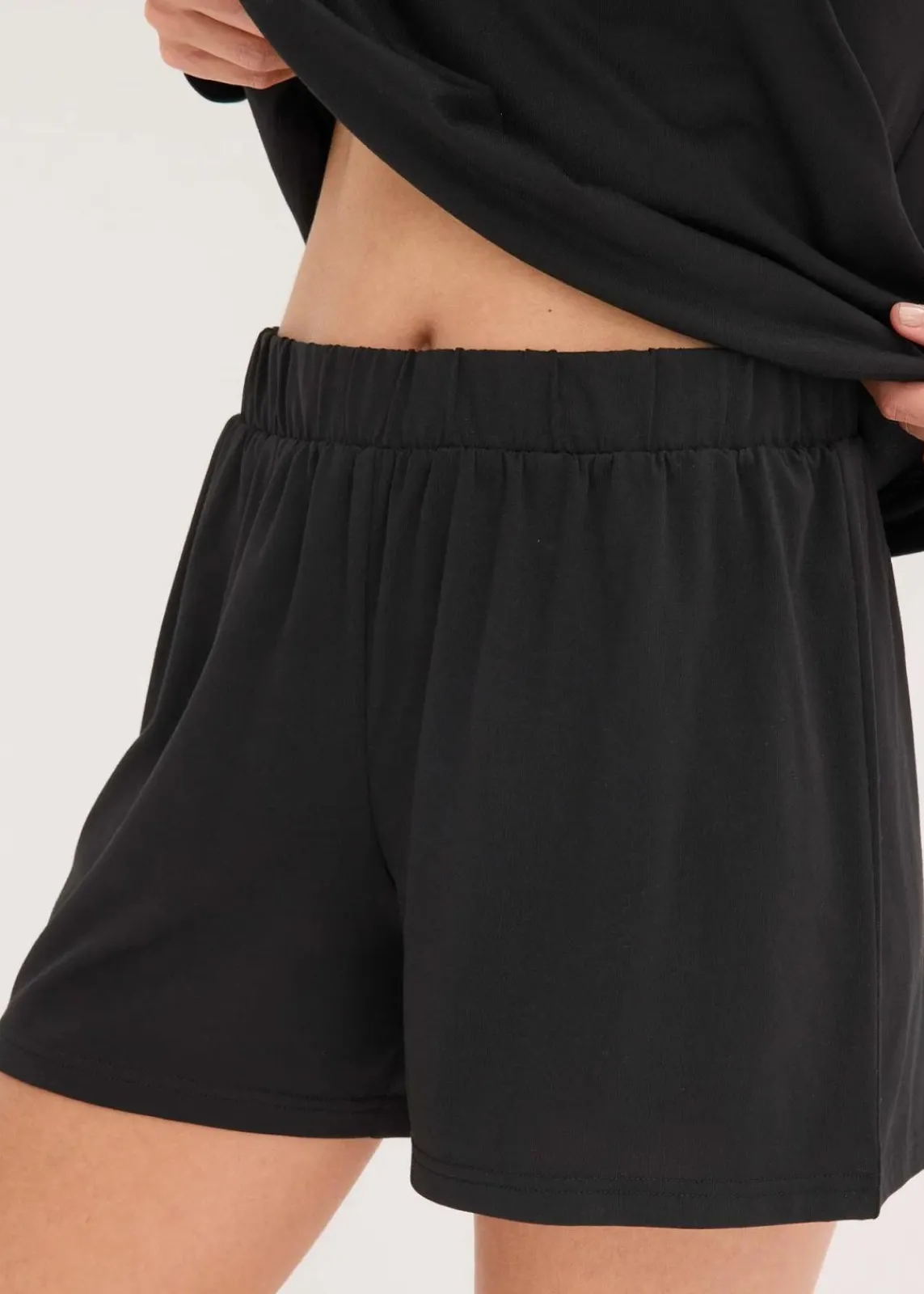 bonprix Homewear|Nachtwäsche^Leichter Loungewear Shorty aus weichem Material schwarz