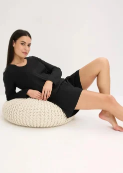 bonprix Homewear|Nachtwäsche^Leichter Loungewear Shorty aus weichem Material schwarz
