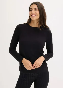 bonprix Thermounterwäsche^Leichtes Thermo Langarmshirt schwarz
