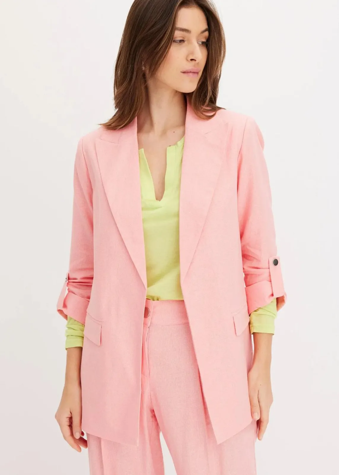 bonprix Bekleidung·Basics|Blazer^Leinen Blazer softrosa