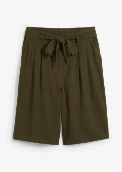 bonprix Bekleidung·Outdoorbekleidung|Bekleidung·Kleider^Leinen-Bermuda tiefoliv