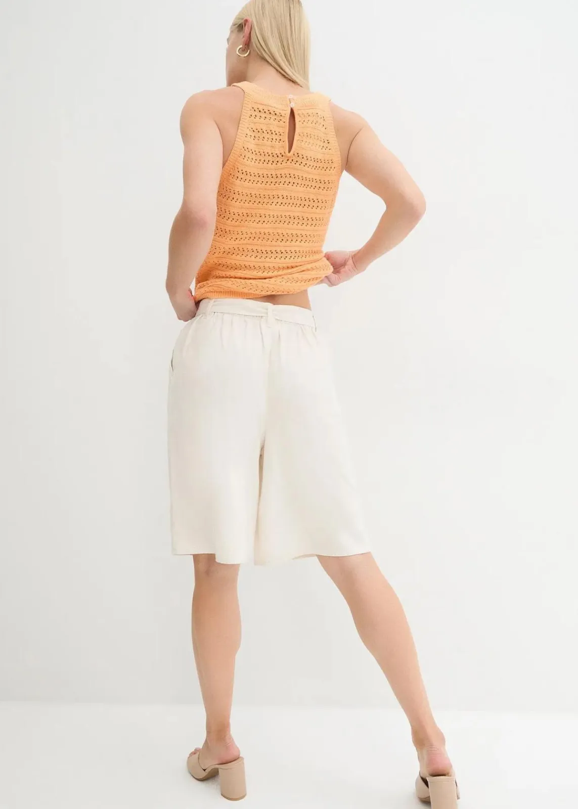 bonprix Hosen|Shorts^Leinen-Bermuda naturbeige